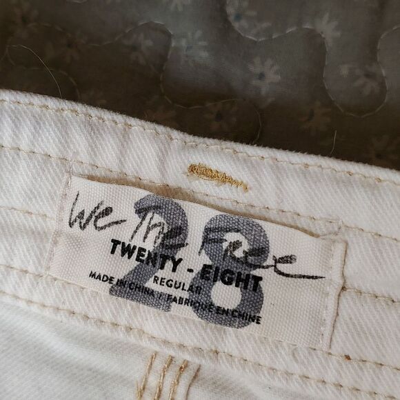 We The Free Stretch Cream Short Denim Skirt, Sz 28 - Picture 5 of 7
